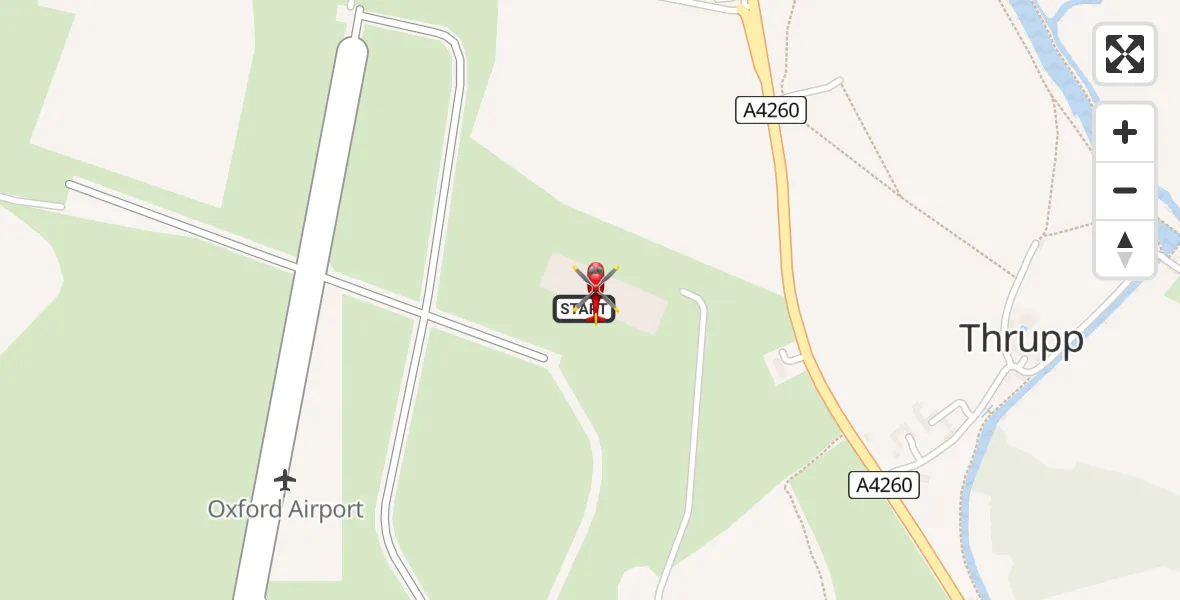 Flight route Air Ambulance Helicopter London Oxford Airport - London Oxford Airport, 30 April 2026, 10:44