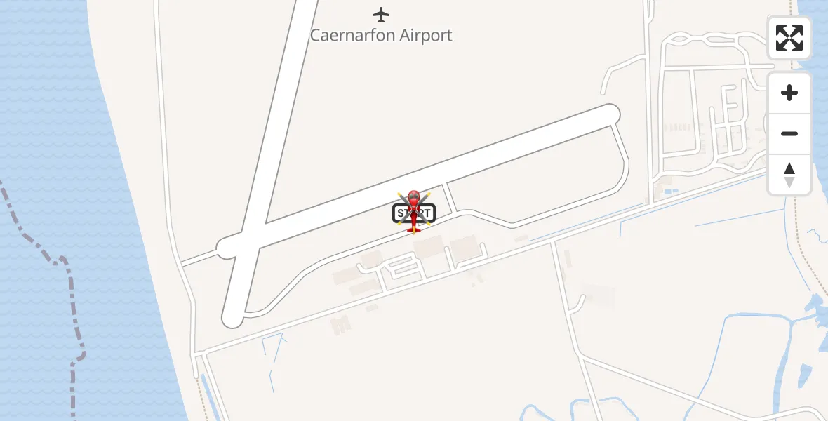 Flight route Air Ambulance Helicopter Caernarfon Airport - Caernarfon Airport, 30 April 2026, 10:59
