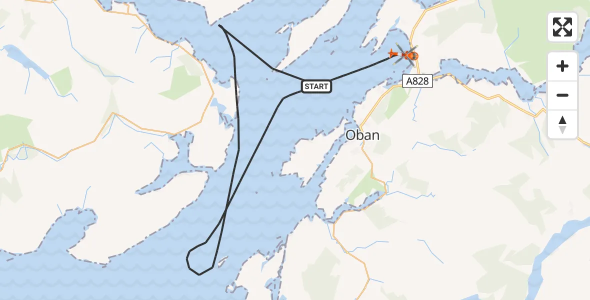 Flight route Coastguard Helicopter Inner Seas - Inner Seas, 30 April 2026, 14:41