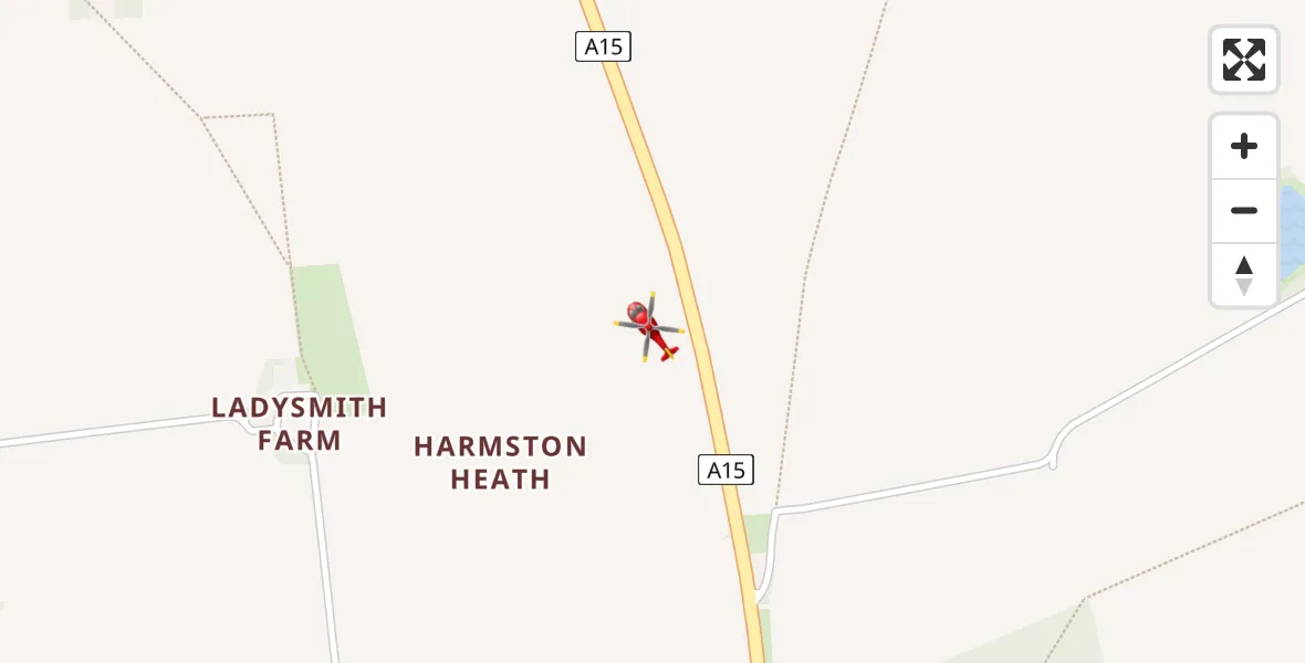 Flight route Air Ambulance Helicopter North Kesteven - North Kesteven, 30 April 2026, 18:01