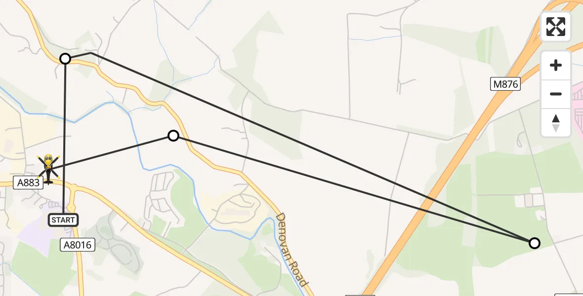 Flight route Police Helicopter Denny - Denny, 30 April 2026, 18:58