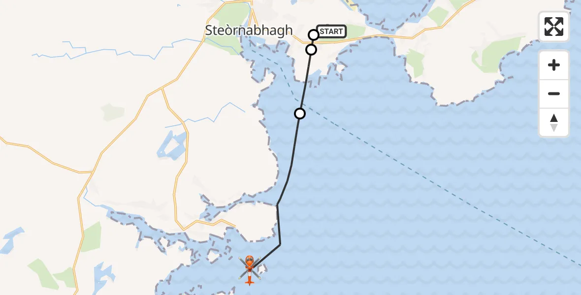 Flight route Coastguard Helicopter Stornoway Airport - Inner Seas, 30 April 2026, 20:21
