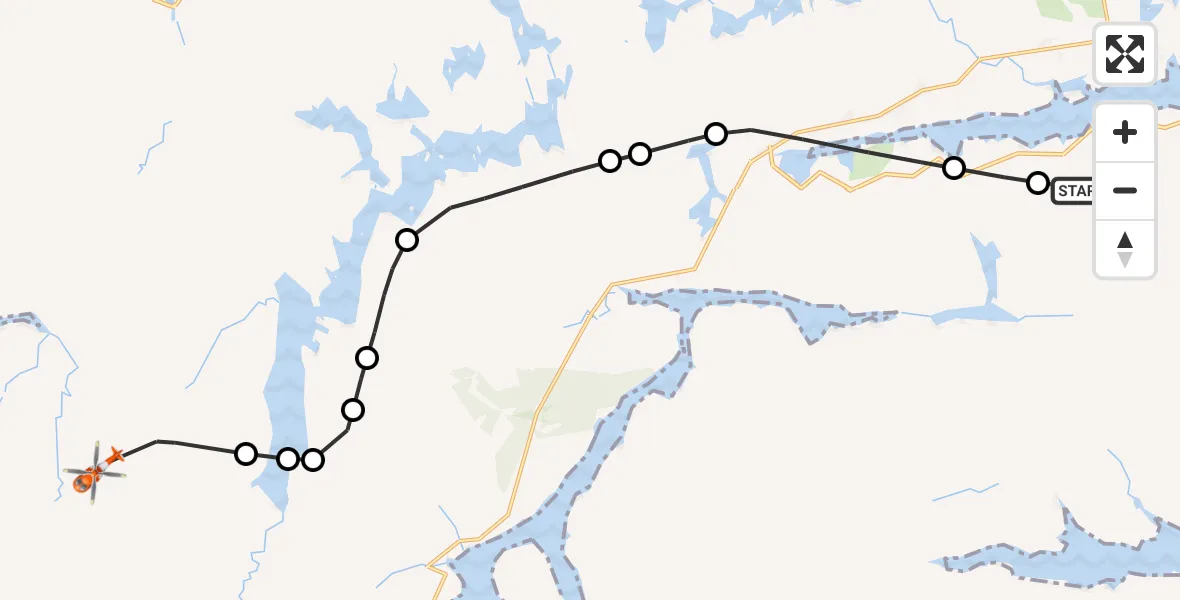 Flight path map showing Coastguard Helicopter route from Cearsiadar to Àirigh Mhòr Gleann Langadail