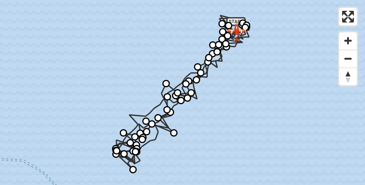 Flight path map showing Coastguard Drone route from North Sea to Noordzee