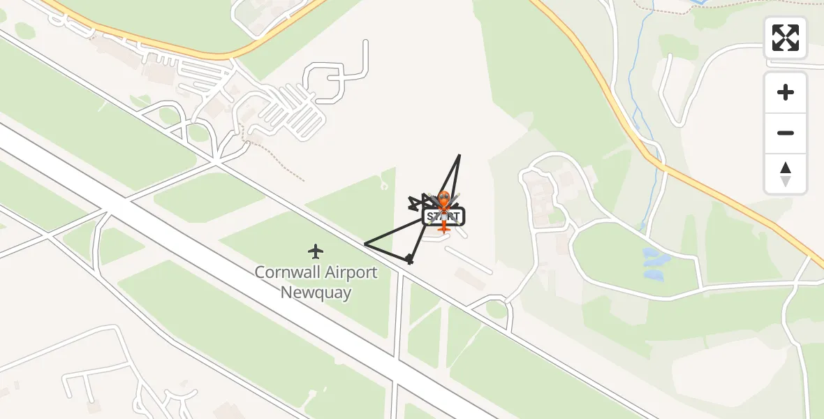 Flight route Coastguard Helicopter Cornwall Airport Newquay - Cornwall Airport Newquay, 01 May 2026, 09:22