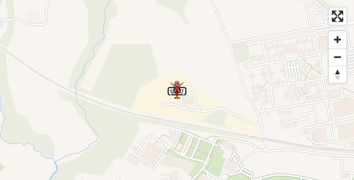 Flight path map showing Air Ambulance Helicopter route from RAF Cosford to Cosford