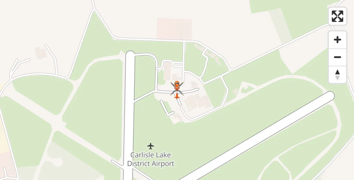 Flight route Coastguard Helicopter Carlisle Lake District Airport - Carlisle Lake District Airport, 01 May 2026, 15:34