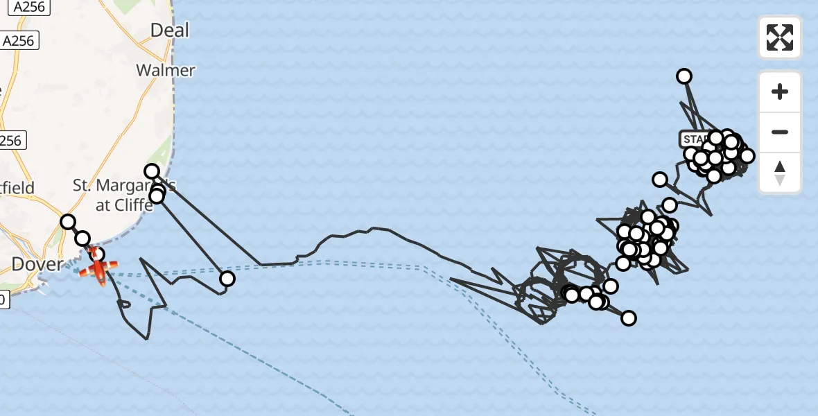 Flight route Coastguard Drone North Sea - English Channel, 02 May 2026, 08:43
