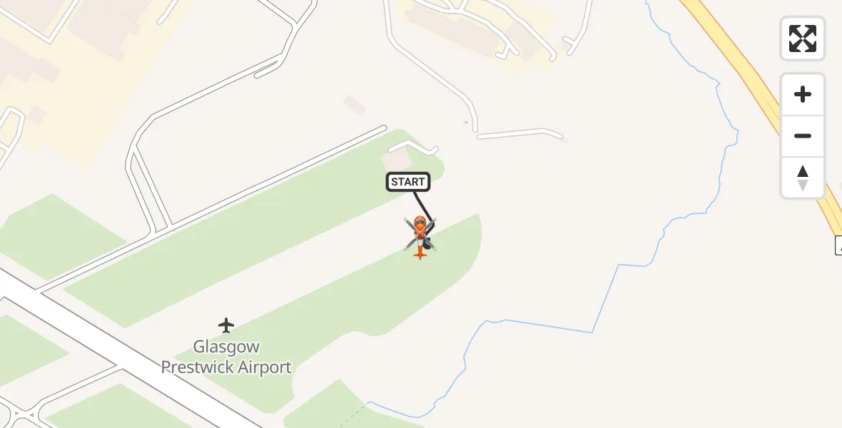 Flight route Coastguard Helicopter Glasgow Prestwick Airport - Glasgow Prestwick Airport, 02 May 2026, 13:48