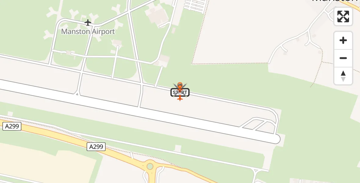 Flight route Coastguard Helicopter Manston Airport - Manston Airport, 02 May 2026, 14:14