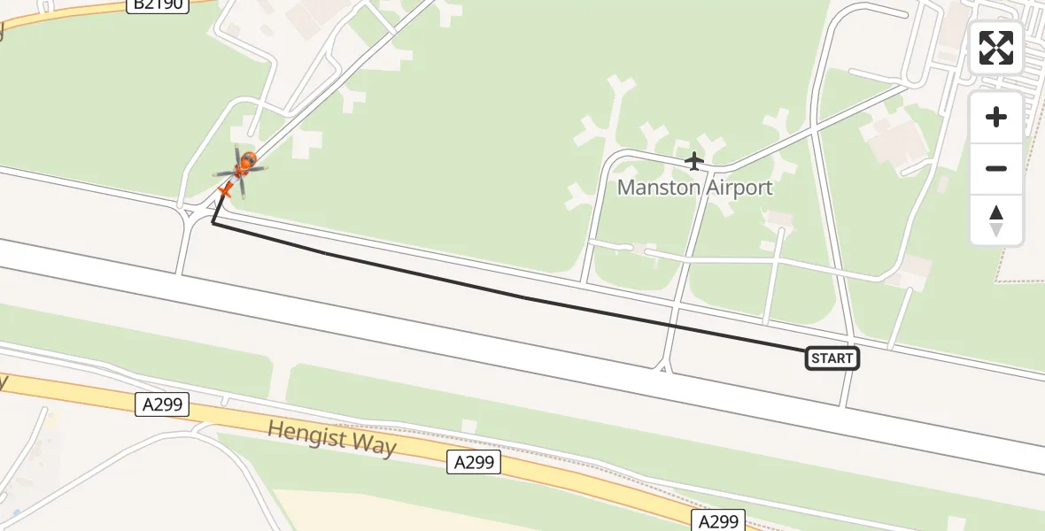 Flight route Coastguard Helicopter Manston Airport - Manston Airport, 04 May 2026, 09:26