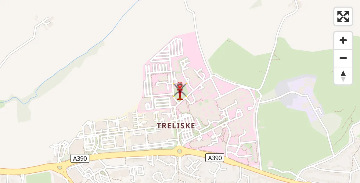 Flight route Air Ambulance Helicopter Treliske Hospital - Treliske Hospital, 04 May 2026, 10:10