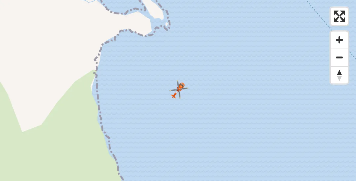 Flight path map showing Coastguard Helicopter route from The Bad Step to The Bad Step