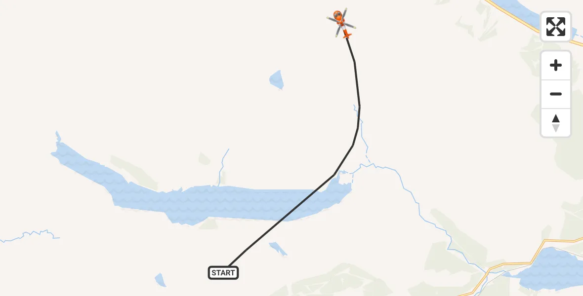 Flight path map showing Coastguard Helicopter route from Highland to Highland