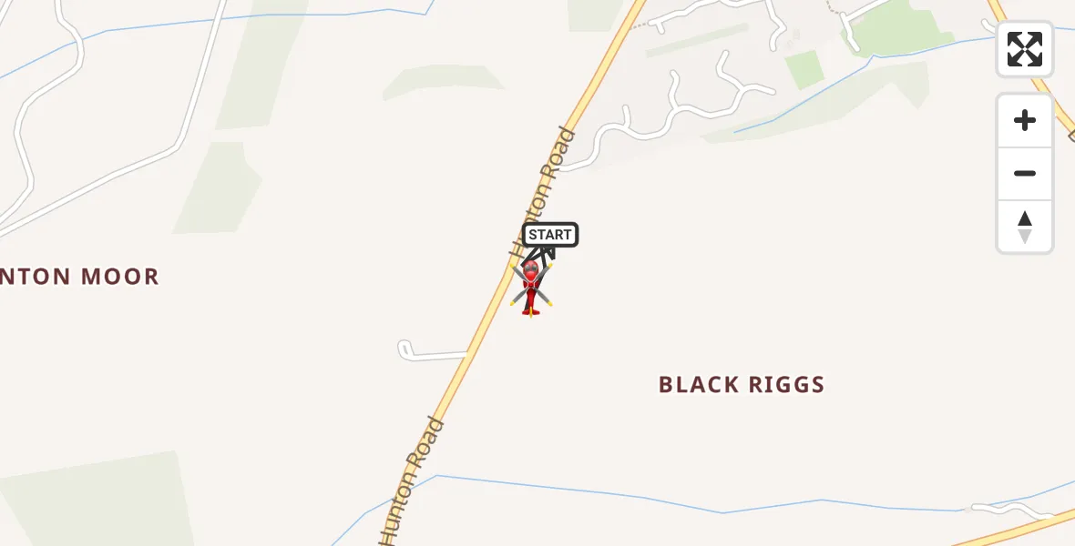 Flight path map showing Air Ambulance Helicopter route from Catterick Garrison to Catterick Garrison