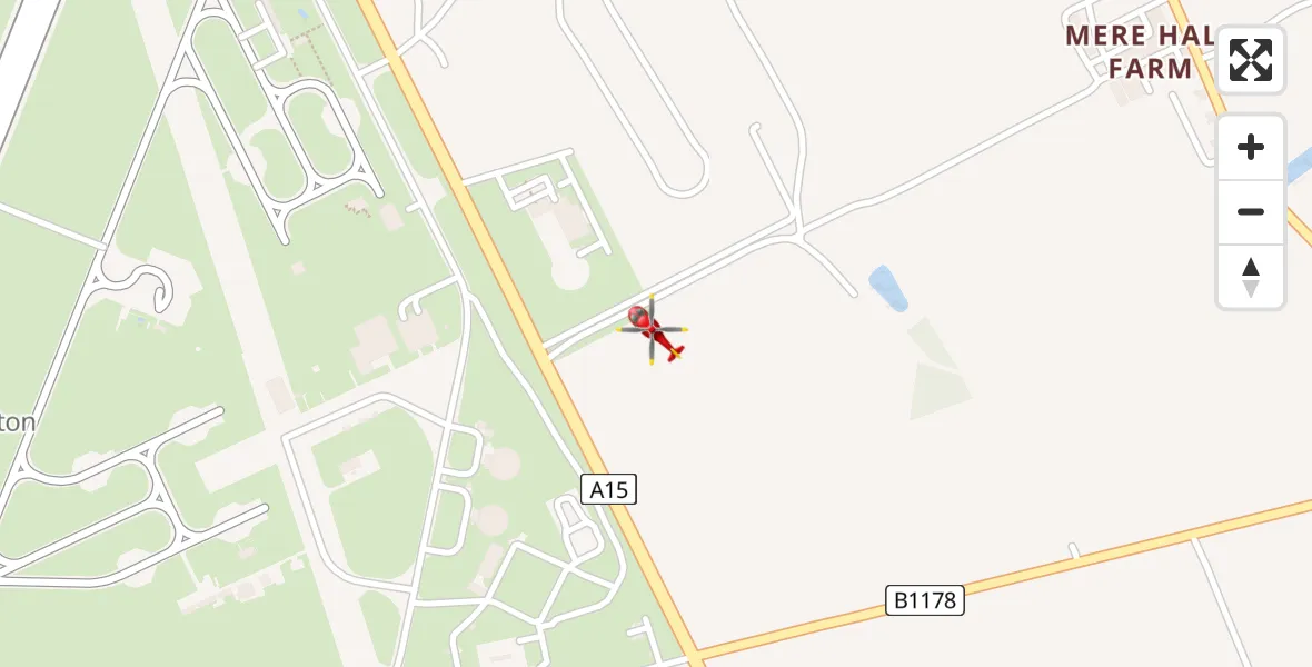 Flight route Air Ambulance Helicopter RAF Waddington - RAF Waddington, 05 May 2026, 10:26