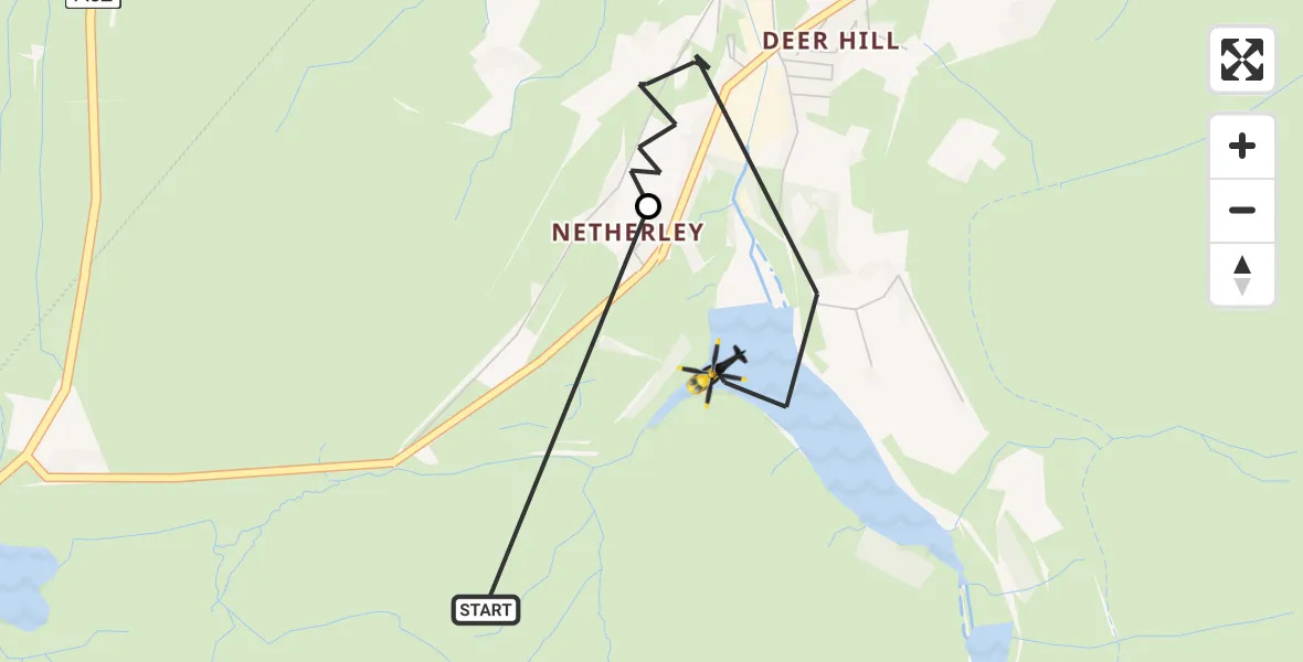 Flight route Police Helicopter Marsden - Marsden, 05 May 2026, 17:30