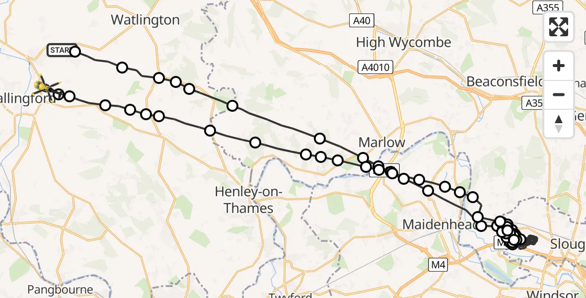 Flight route Police Helicopter RAF Benson - Crowmarsh Gifford, 05 May 2026, 17:44