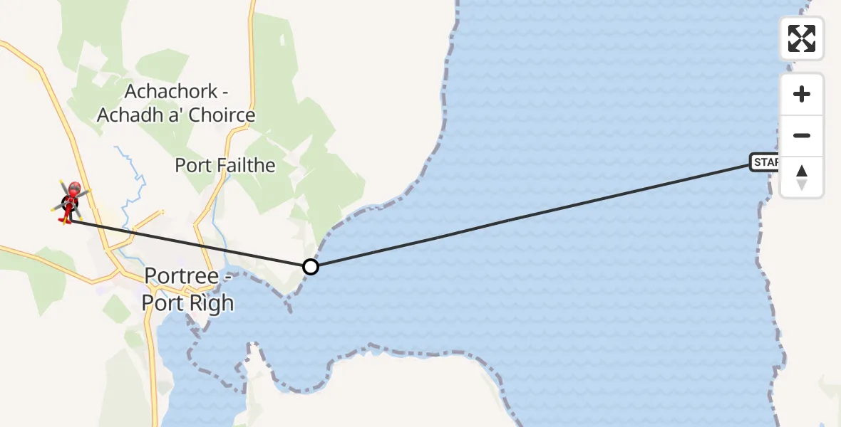 Flight route Air Ambulance Helicopter Inner Seas - Portree Community Helipad, 05 May 2026, 19:56
