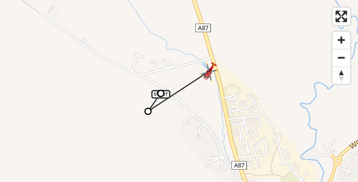 Flight route Air Ambulance Helicopter Portree Community Helipad - Portree - Port Rìgh, 05 May 2026, 20:17