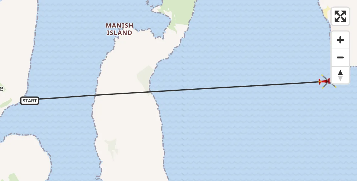 Flight route Air Ambulance Helicopter Inner Seas - Inner Seas, 05 May 2026, 20:21