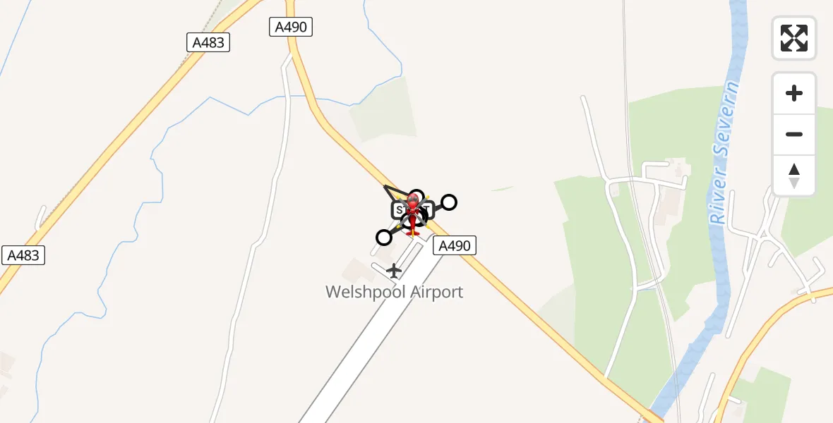Flight route Air Ambulance Helicopter Welshpool Airport - Welshpool Airport, 05 May 2026, 20:28
