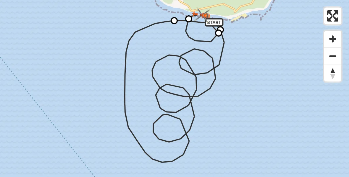 Flight route Coastguard Helicopter Eastbourne - Eastbourne, 06 May 2026, 10:16