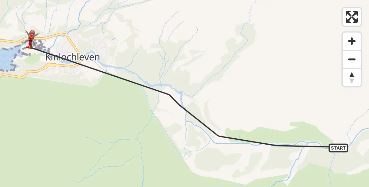Flight route Air Ambulance Helicopter Kinlochleven - Kinlochleven, 06 May 2026, 12:46