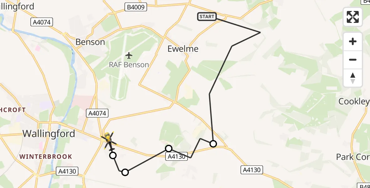 Flight route Police Helicopter Ewelme - Crowmarsh Gifford, 06 May 2026, 15:03