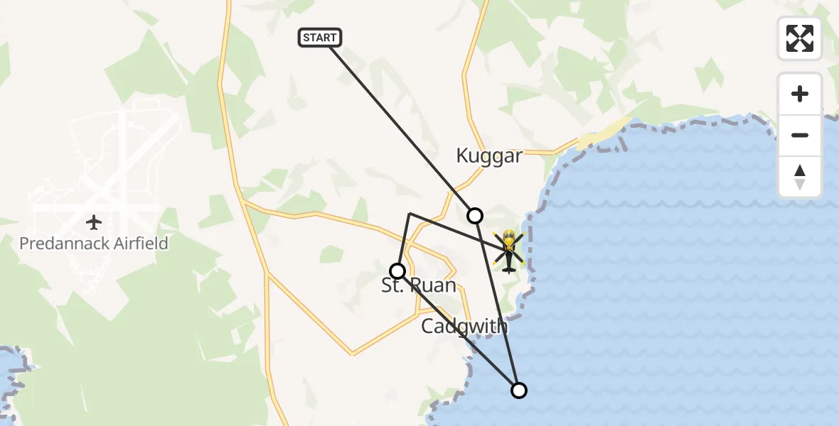 Flight route Police Helicopter Ruan Minor - Kuggar, 06 May 2026, 20:06