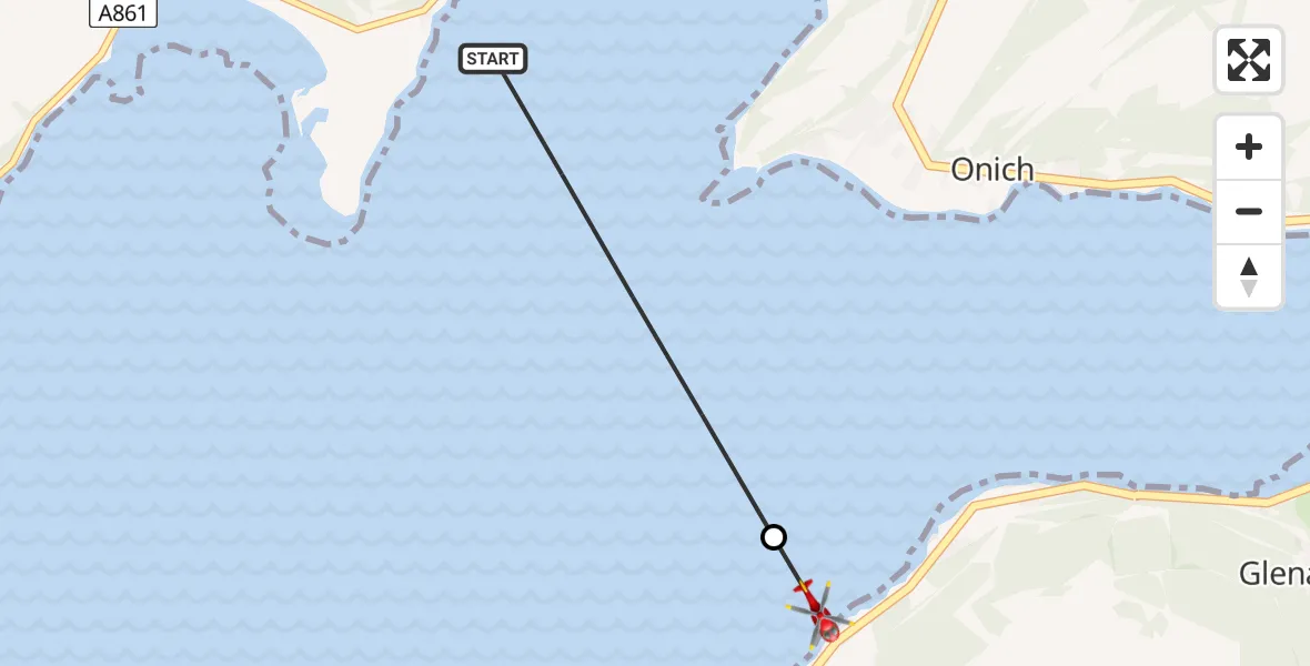 Flight route Air Ambulance Helicopter Inner Seas - Kentallen, 06 May 2026, 22:18