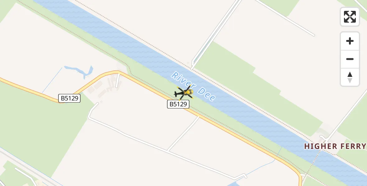 Flight route Police Helicopter Saltney Ferry - Saltney Ferry, 06 May 2026, 22:48