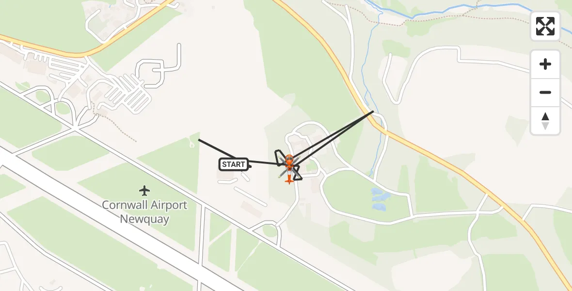 Flight route Coastguard Helicopter Cornwall Airport Newquay - Cornwall Airport Newquay, 07 May 2026, 07:11