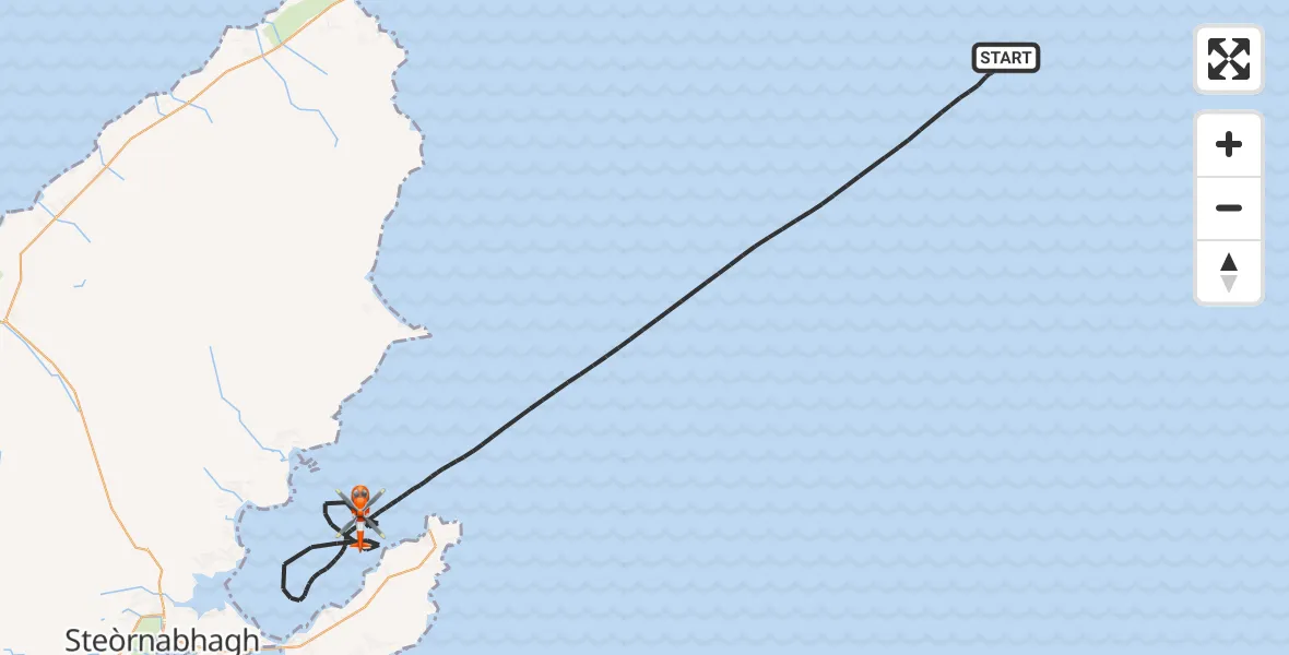 Flight route Coastguard Helicopter Inner Seas - Inner Seas, 07 May 2026, 09:08