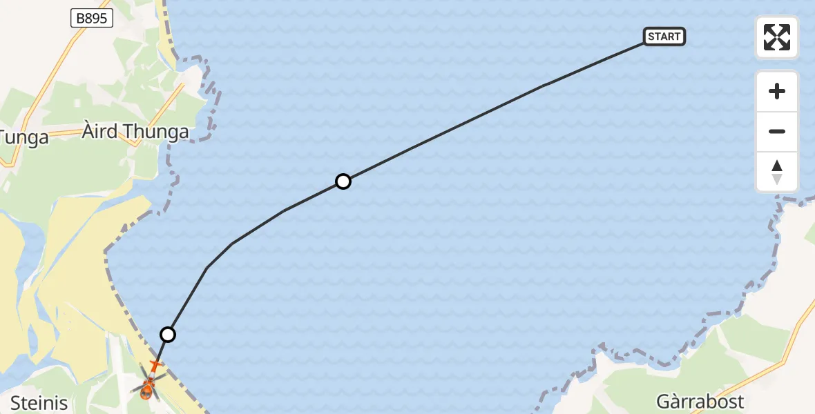 Flight route Coastguard Helicopter Inner Seas - Mealabost, 07 May 2026, 09:58