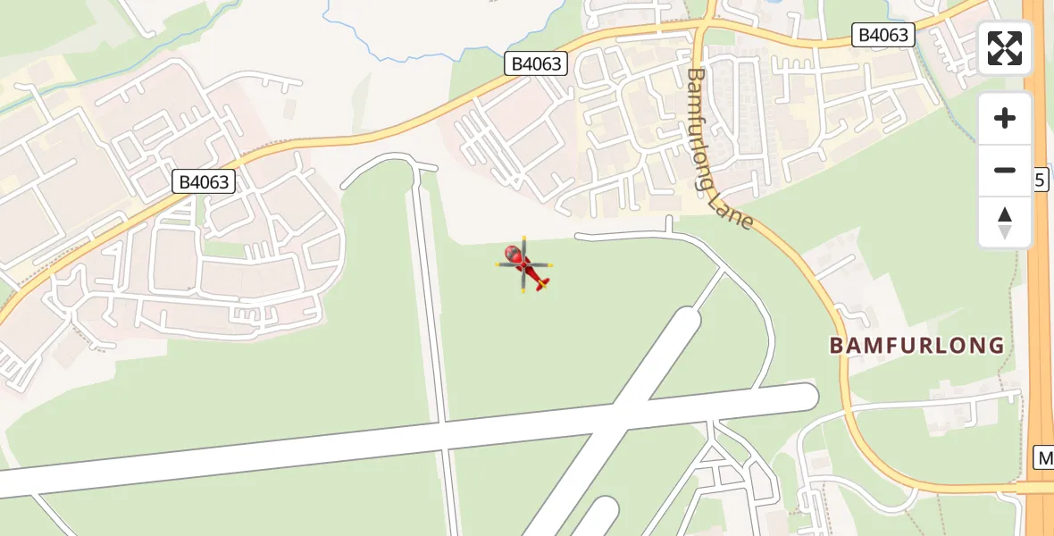 Flight route Air Ambulance Helicopter Gloucestershire Airport - Gloucestershire Airport, 07 May 2026, 10:12
