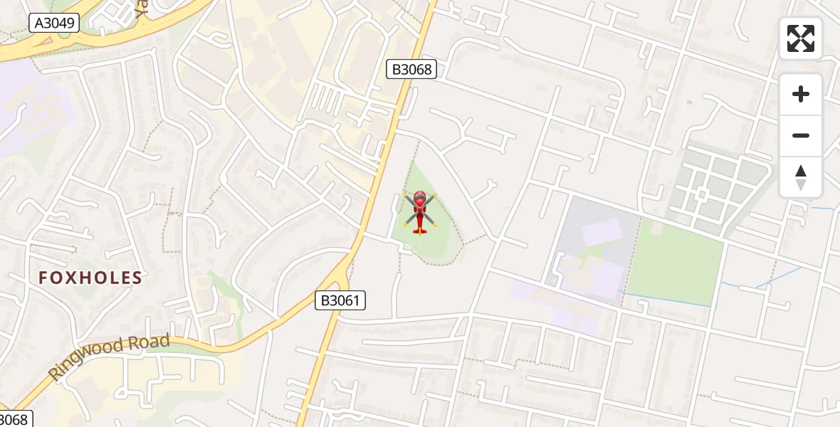 Flight route Air Ambulance Helicopter Poole - Poole, 07 May 2026, 14:31