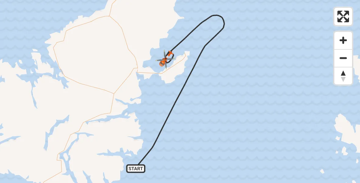 Flight route Coastguard Helicopter Inner Seas - Inner Seas, 07 May 2026, 15:13
