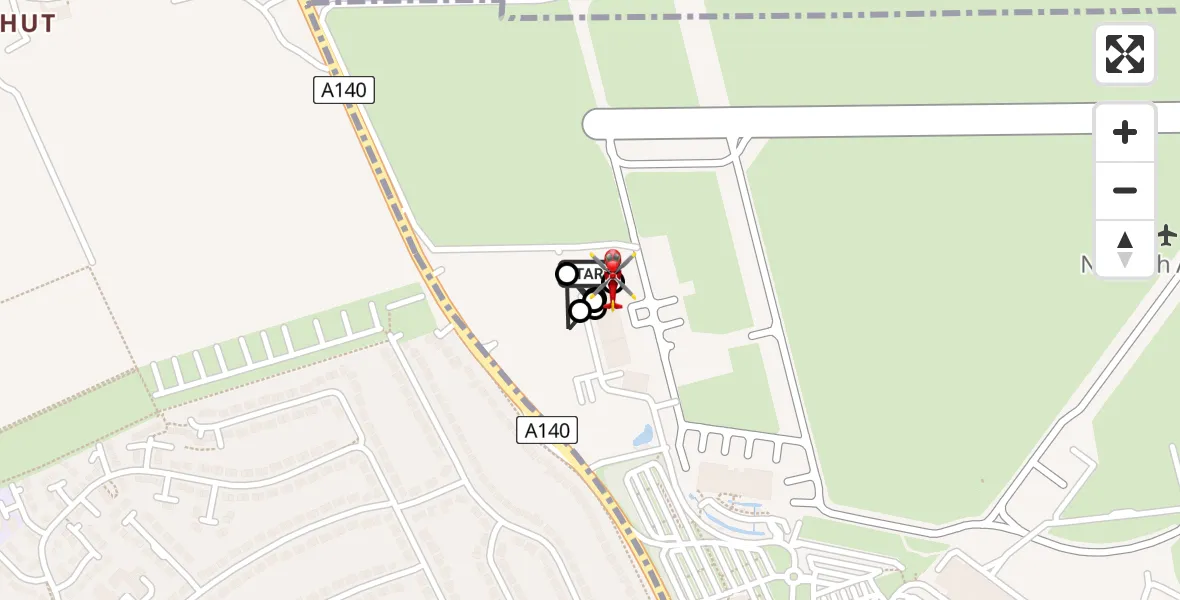 Flight route Air Ambulance Helicopter Norwich Airport - Norwich Airport, 08 May 2026, 09:23