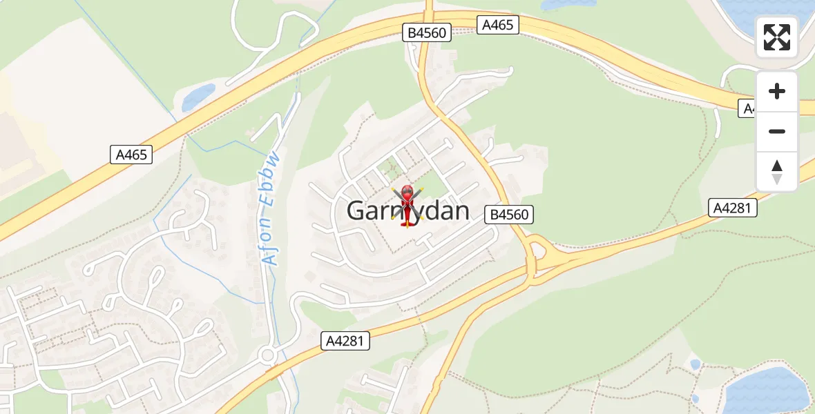 Flight route Air Ambulance Helicopter Garnlydan - Garnlydan, 08 May 2026, 09:41
