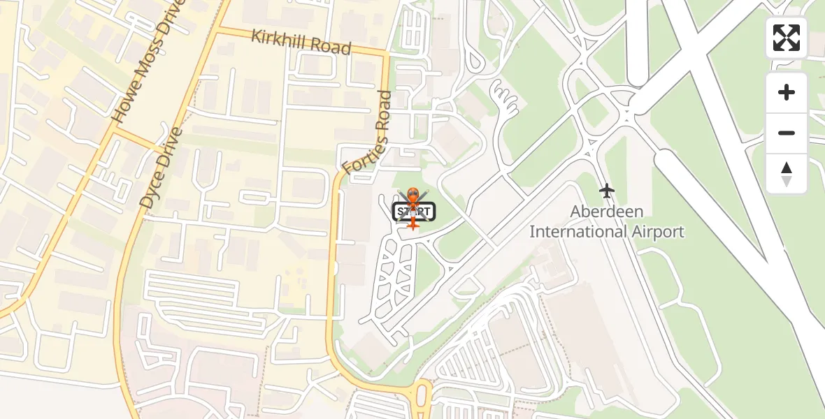 Flight route Coastguard Helicopter Aberdeen International Airport - Aberdeen International Airport, 08 May 2026, 10:41