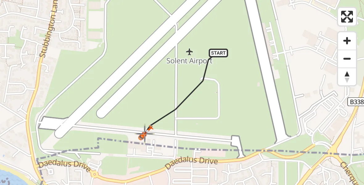 Flight route Coastguard Helicopter Solent Airport - Solent Airport, 08 May 2026, 11:03