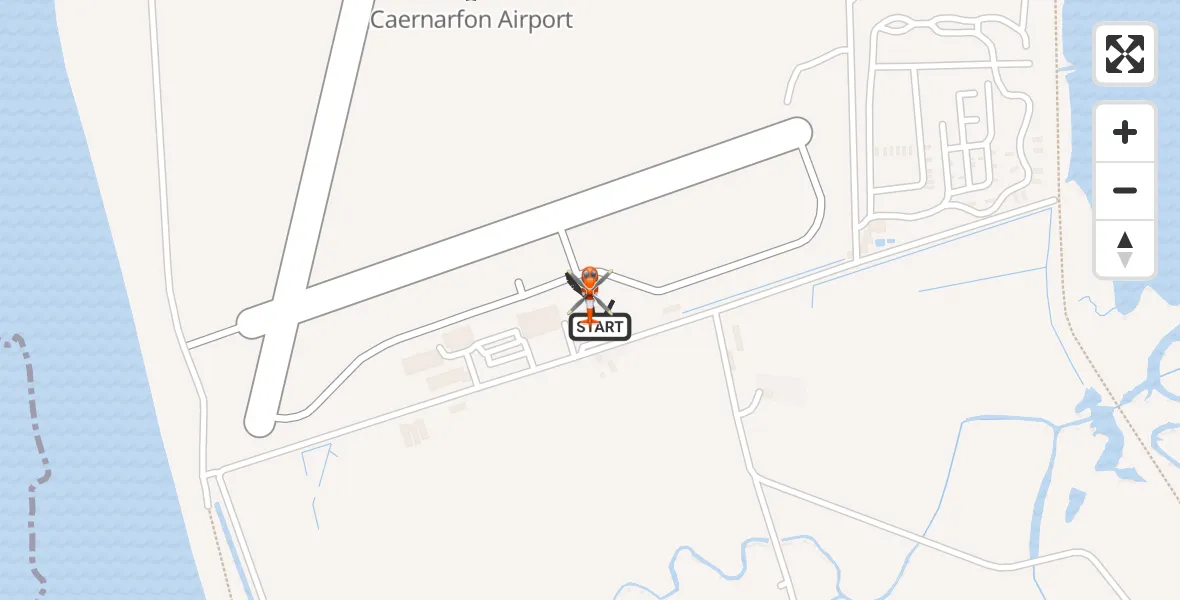 Flight route Coastguard Helicopter Caernarfon Airport - Caernarfon Airport, 08 May 2026, 20:44