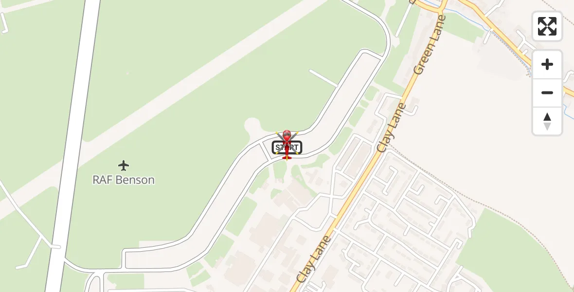 Flight route Air Ambulance Helicopter RAF Benson - RAF Benson, 09 May 2026, 07:49