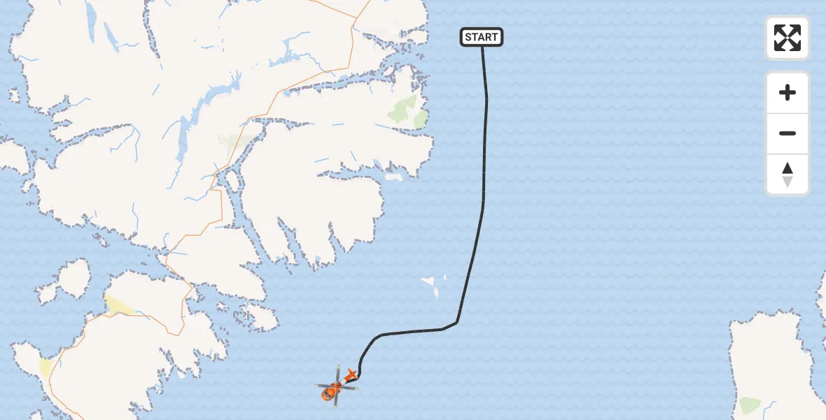 Flight route Coastguard Helicopter Inner Seas - Inner Seas, 09 May 2026, 08:32