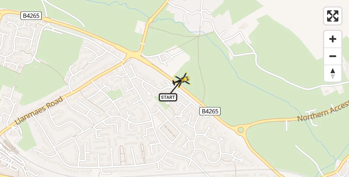 Flight route Police Helicopter Llanmaes - Boverton, 09 May 2026, 08:32