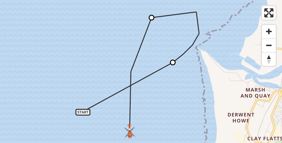 Flight route Coastguard Helicopter Irish Sea - Irish Sea, 09 May 2026, 10:04