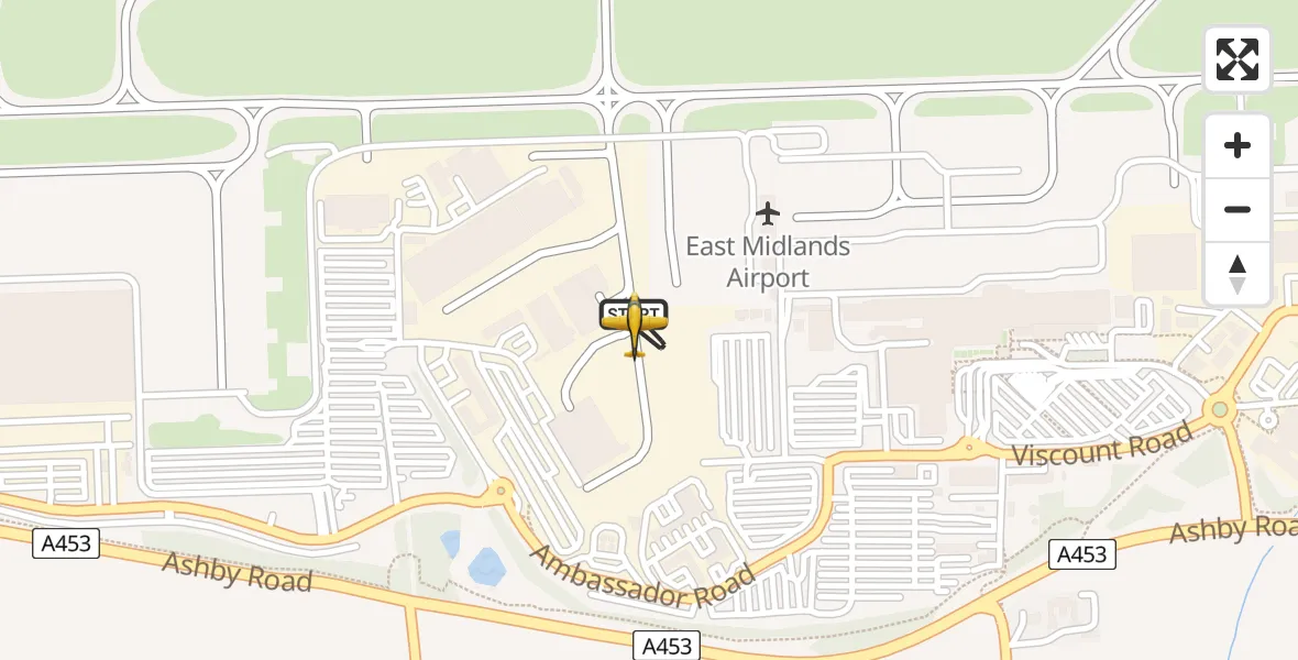 Flight route Police Aircraft East Midlands Airport - East Midlands Airport, 09 May 2026, 12:25