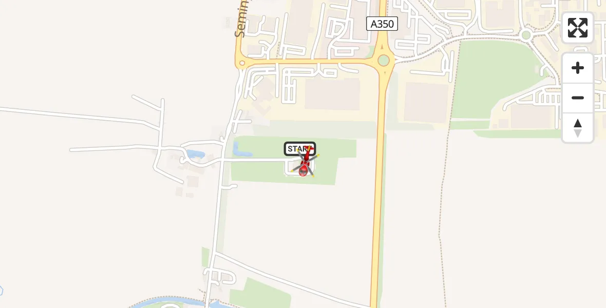 Flight route Air Ambulance Helicopter Wiltshire Air Ambulance - Wiltshire Air Ambulance, 09 May 2026, 13:02