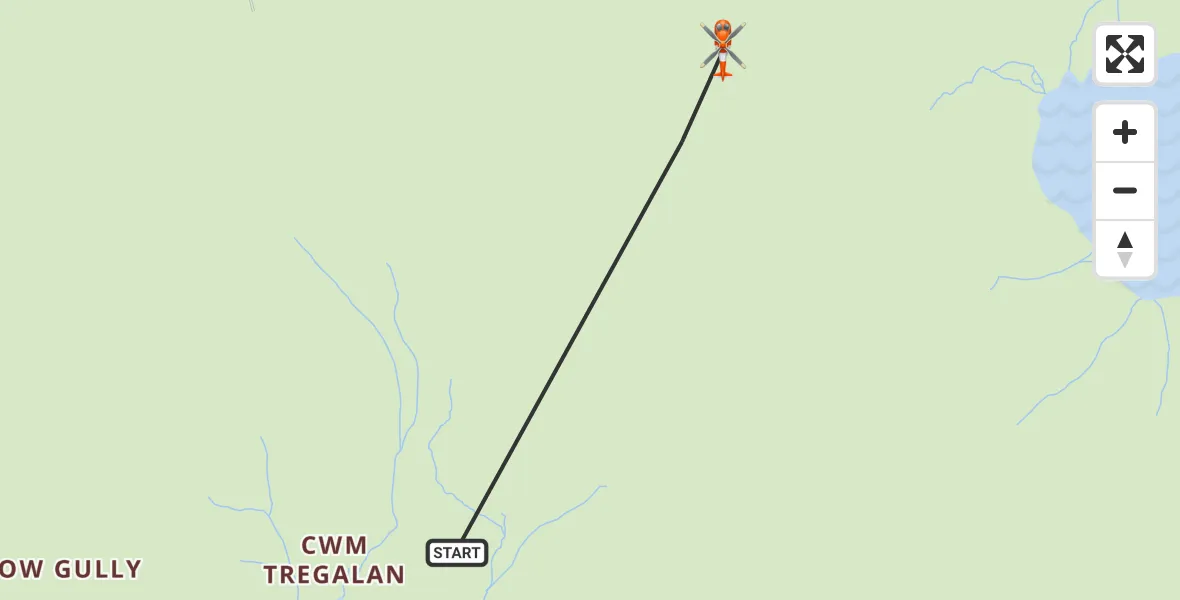 Flight route Coastguard Helicopter Beddgelert - Beddgelert, 09 May 2026, 14:21